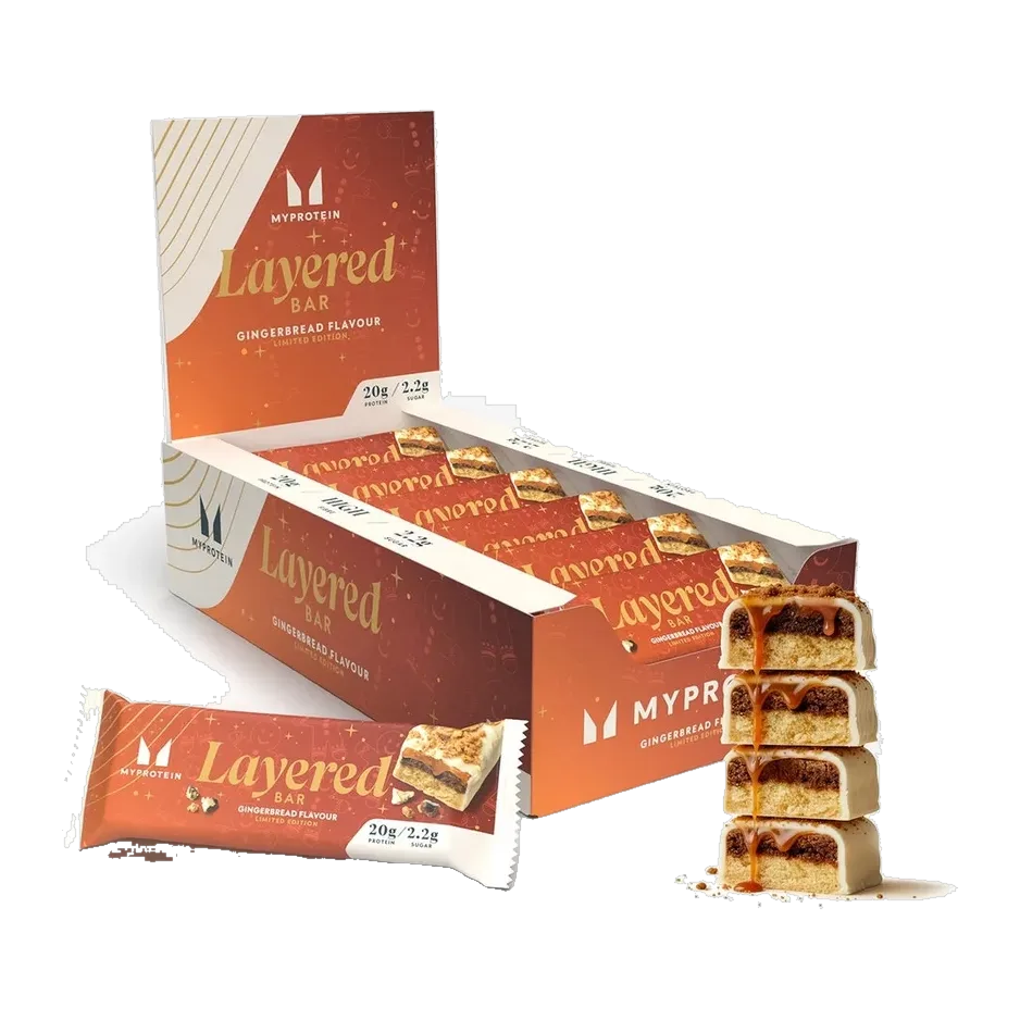 Layered Protein Bar Gingerbread 12 x