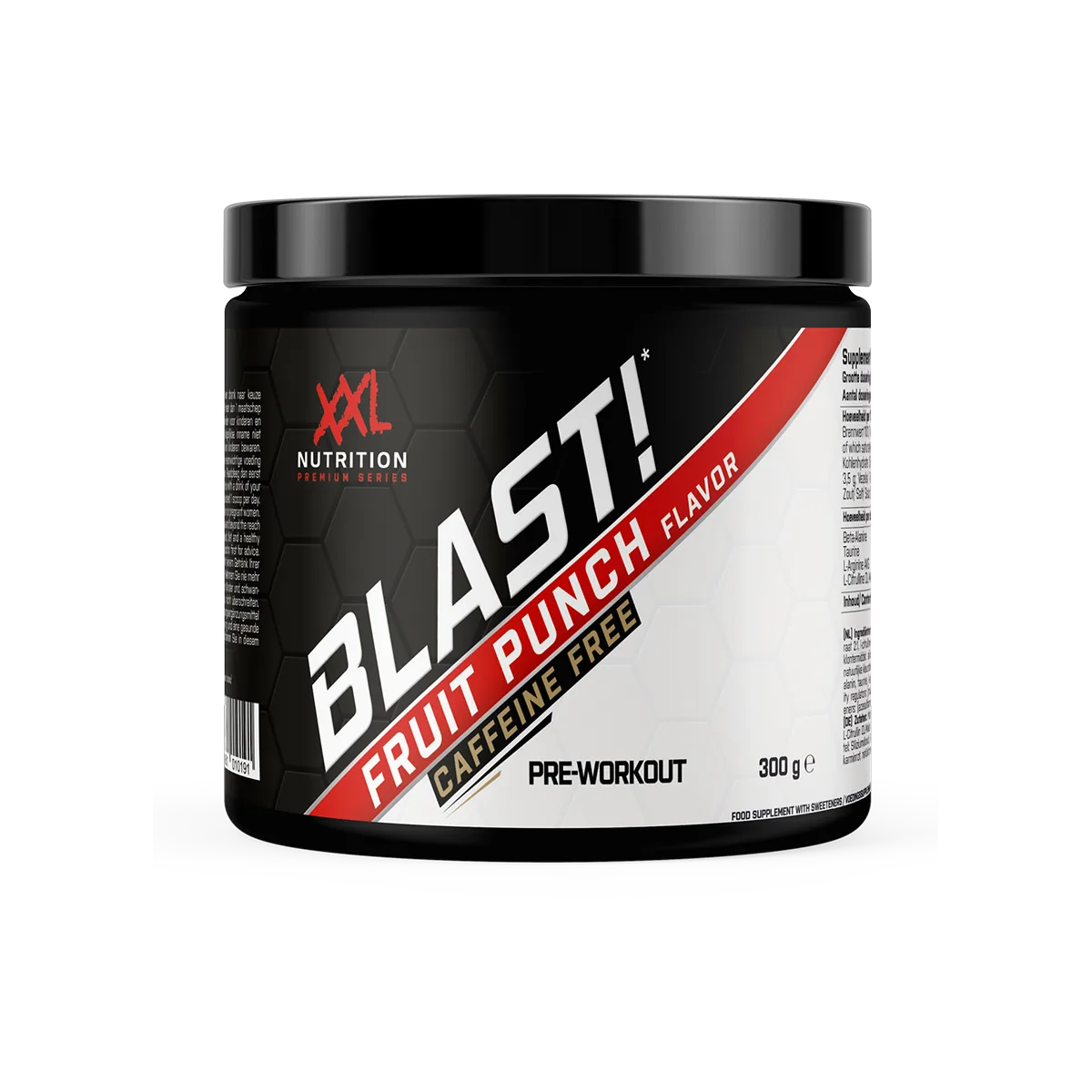 Blast! Pre-Workout Cafeïne Vrij Fruit Punch 30 Doseringen