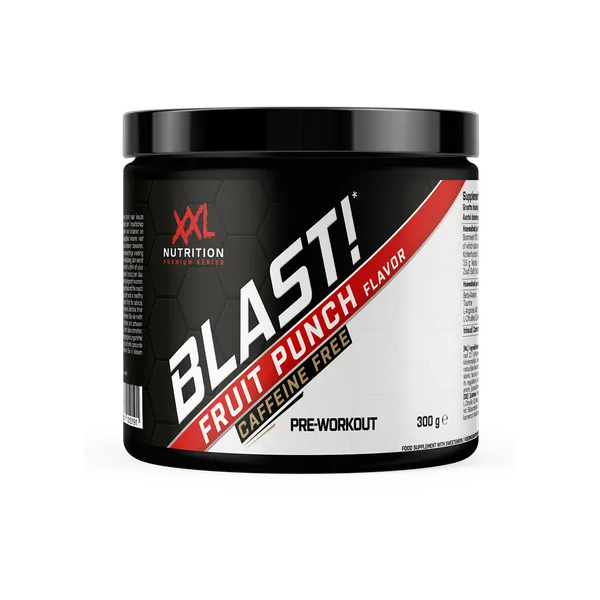 Blast! Pre-Workout Cafeïne Vrij Fruit Punch 30 Doseringen