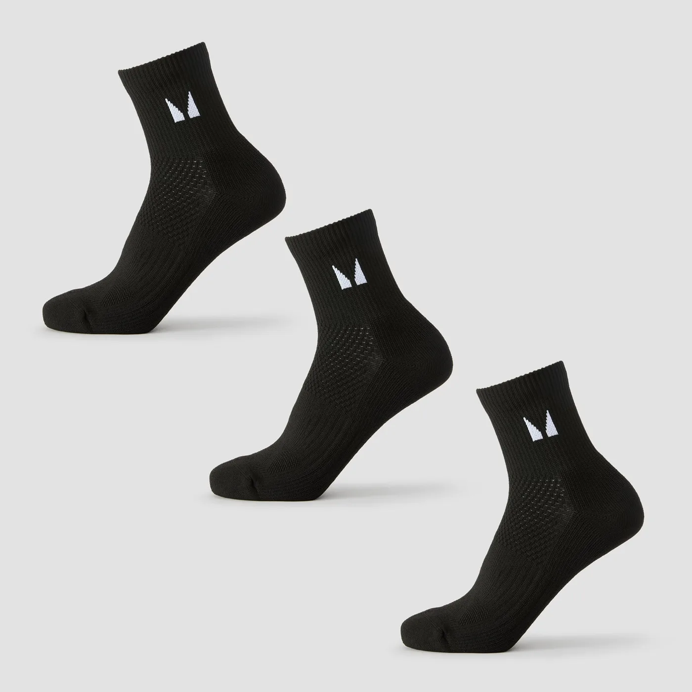 Knöchellange Laufsocken Schwarz 3er-Pack