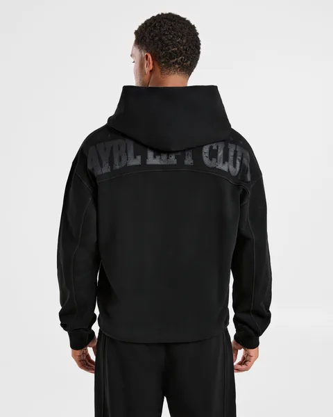 Lift Club Distressed Hoodie Zwart/Charcoal