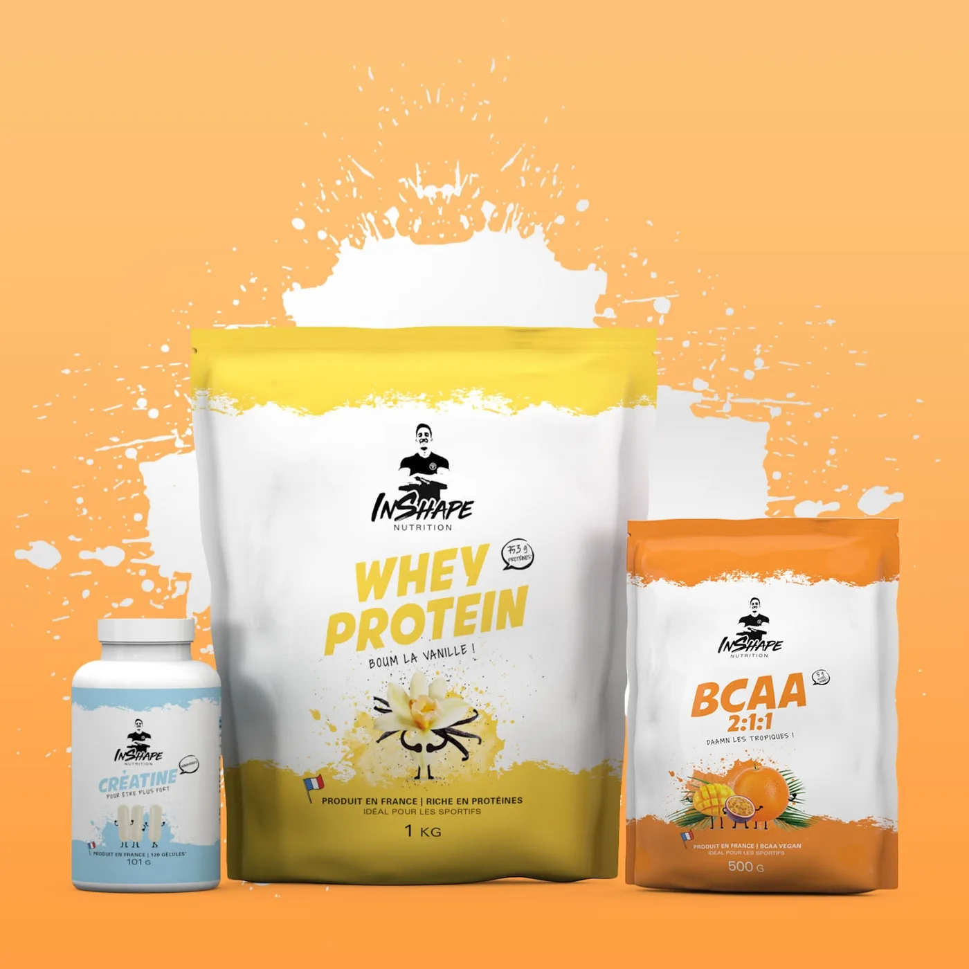 Pack musculation – Whey, Créatine, BCAA
