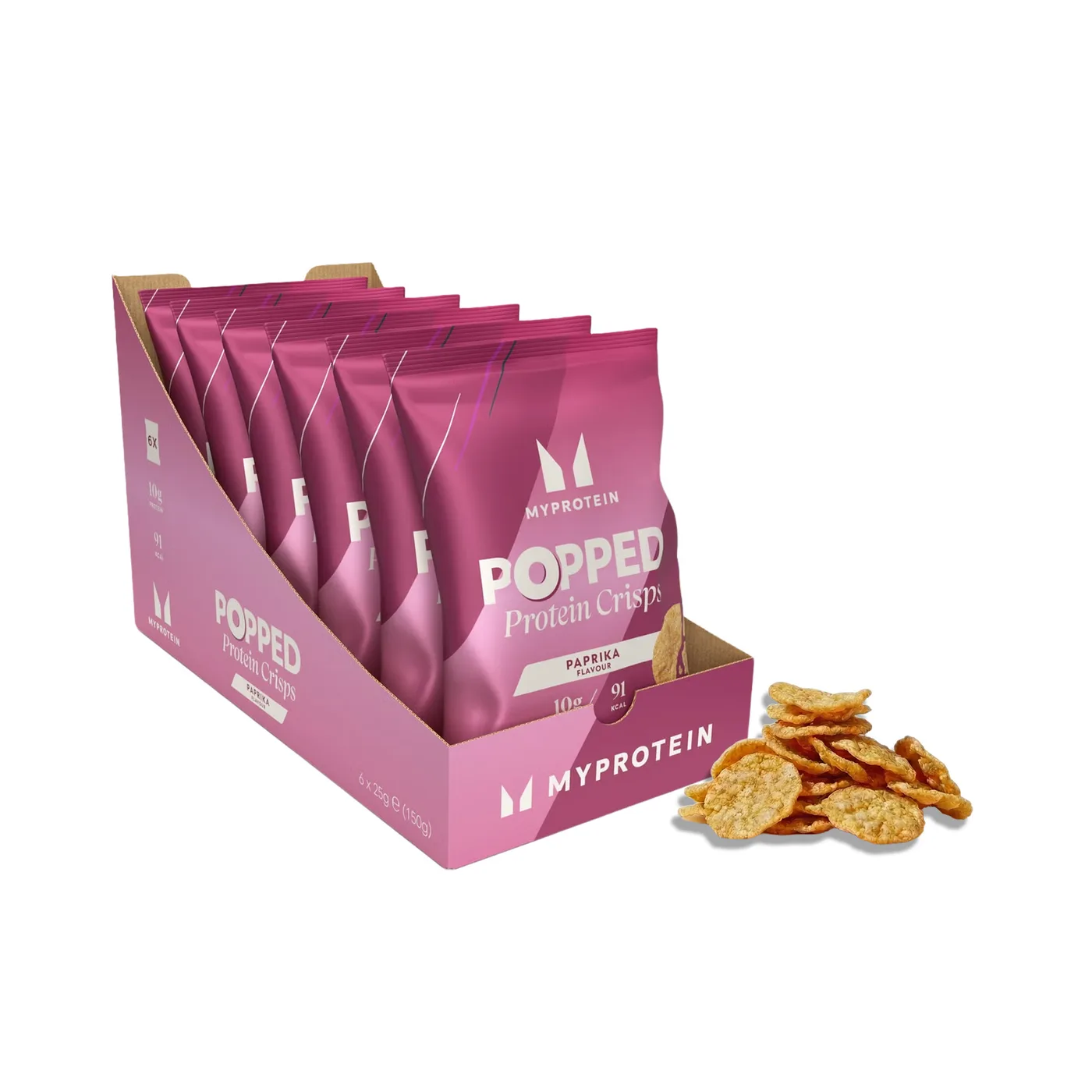 Gepofte eiwitchips Paprika