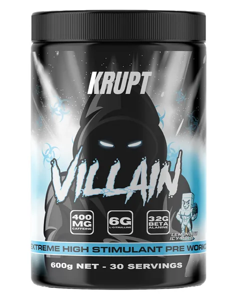 Villain by Krupt Pre-Workout – Lemonlaid Icy Pole 30 Serves