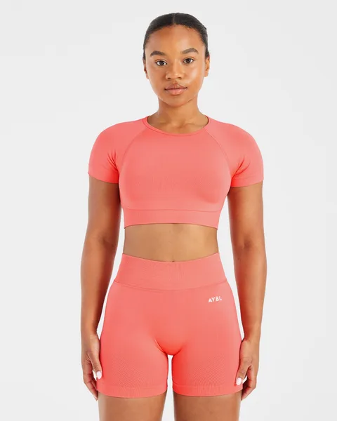 Adapt Seamless Crop Top – Summer Peach