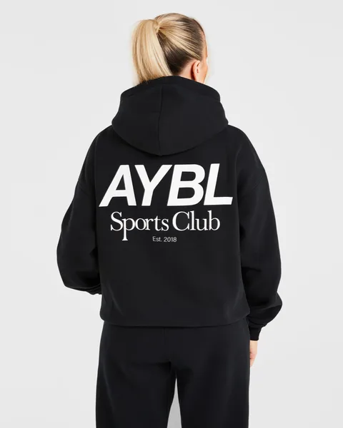 AYBL Sports Club Oversized Hoodie Zwart/Wit