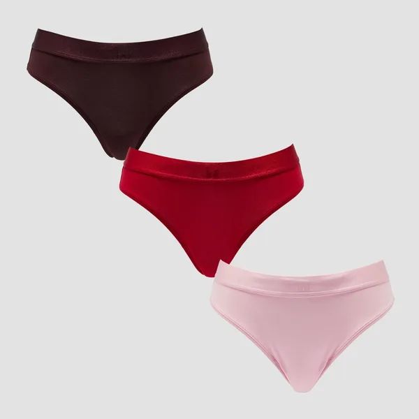MP Dames Mid Rise Bikini Slip (3-pack) Blush/Roze Rood/Fudge M