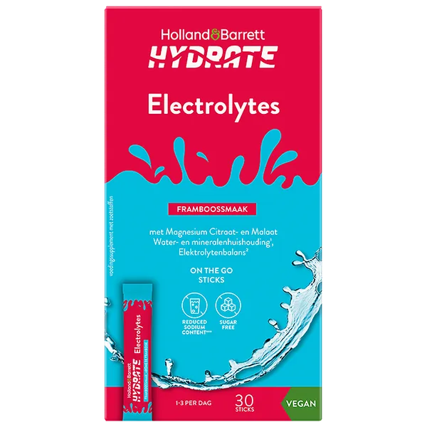 Hydrate Elektrolytenpoeder Framboossmaak – 30 sticks