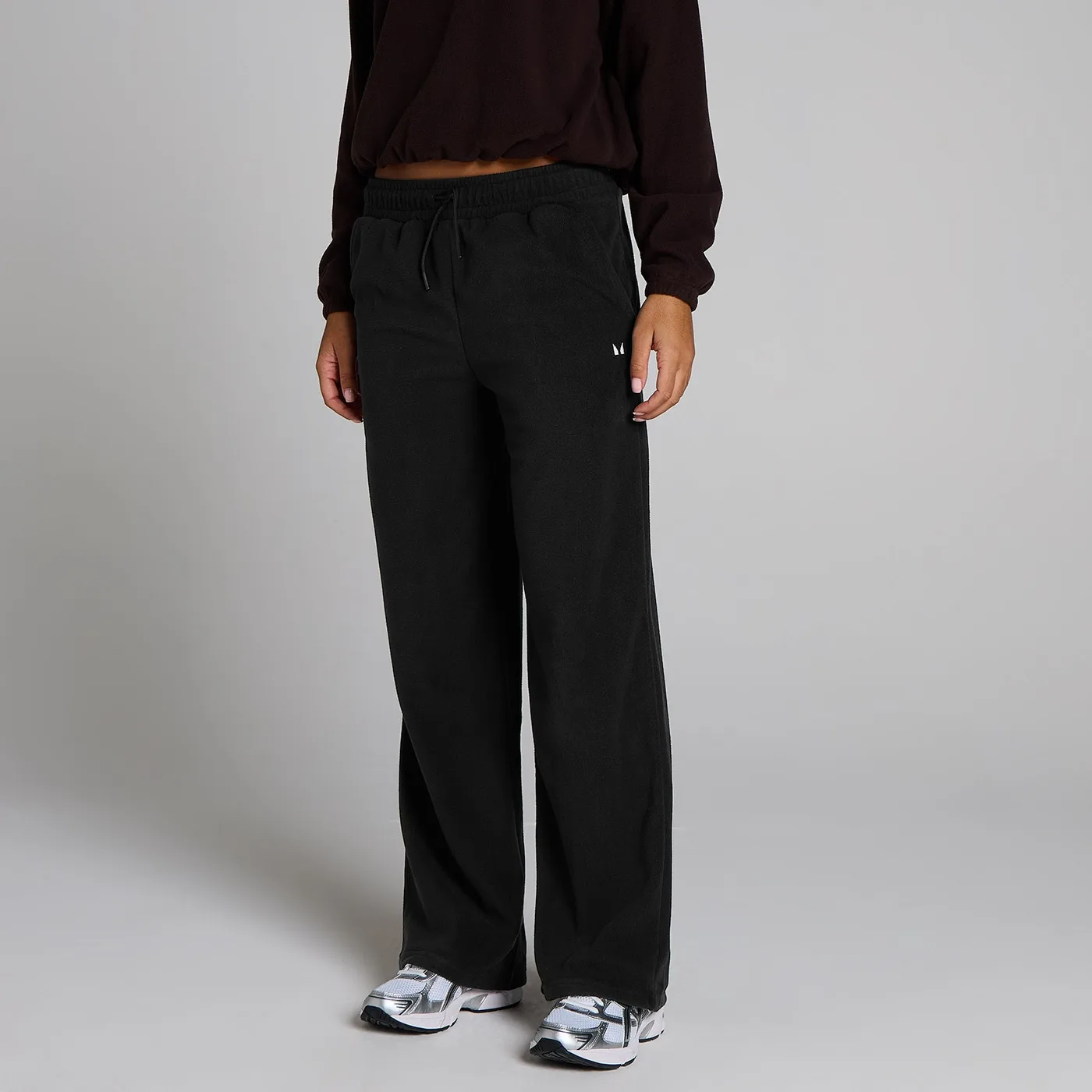 MP Damen Fleece-Jogginghose mit geradem Bein – Schwarz – M