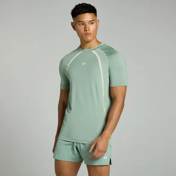MP Tempo T-shirt met panelen voor heren Vaalgroen L