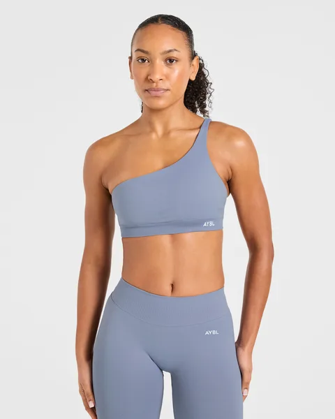 Enhance Seamless One Shoulder Sports Bra Slate