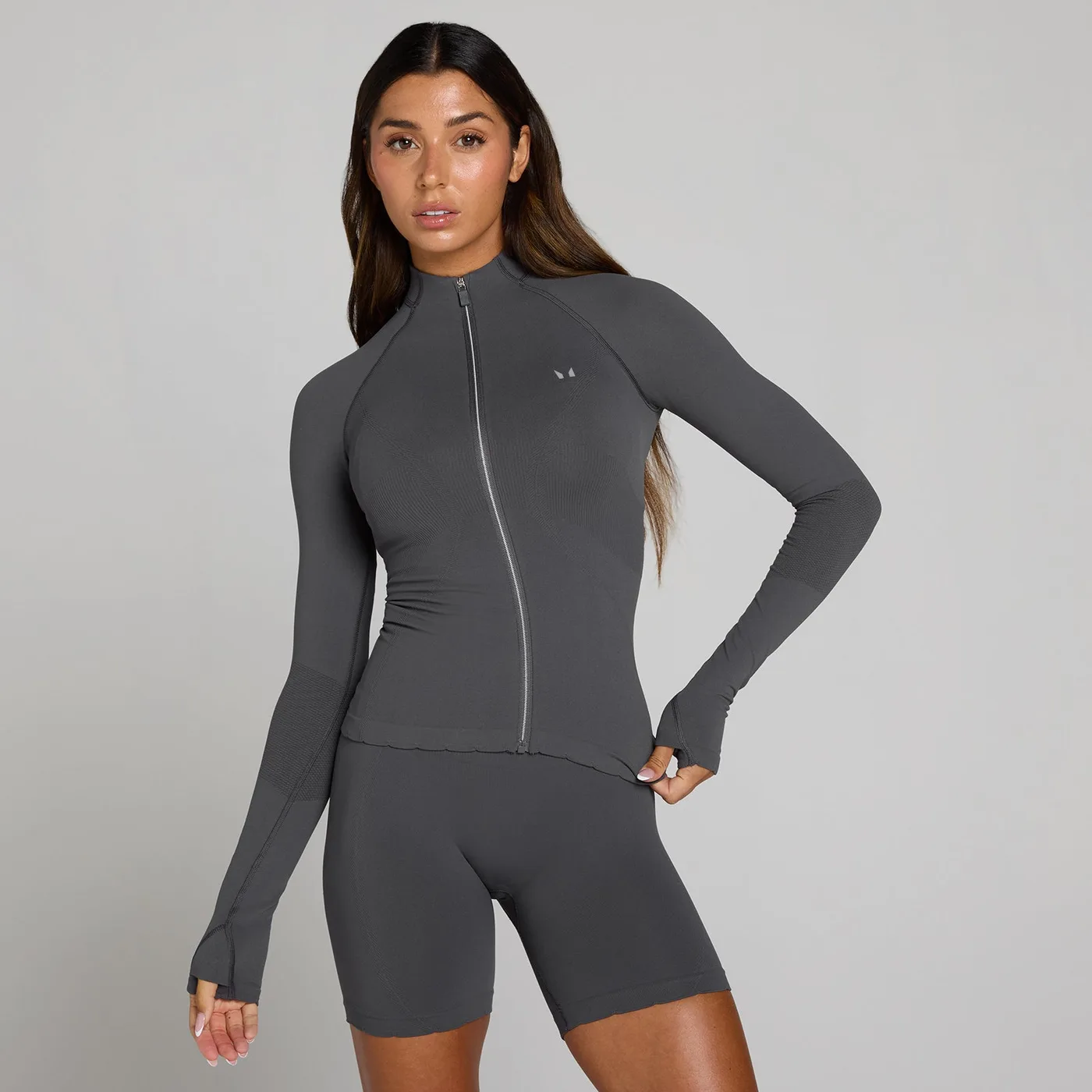 Damen Tempo Ultra Seamless Jacke – Robust Grey – L