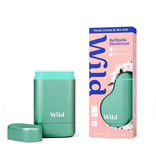 Refillable Natural Deodorant Case Fresh Cotton & Sea Salt