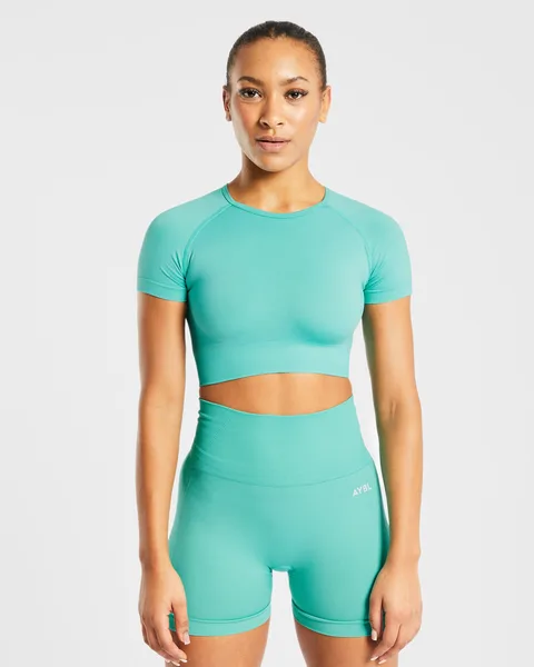 Empower Seamless Crop Top – Jade