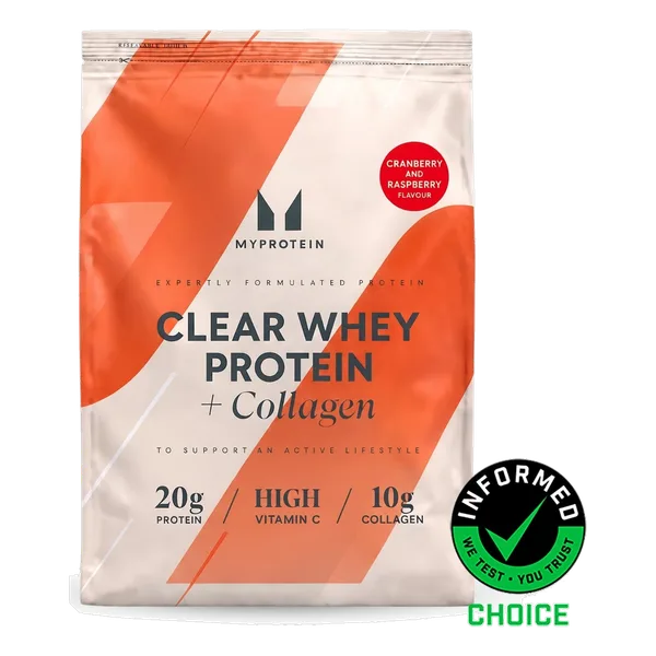Clear Whey Protein Powder 480g Cranberry & Raspberry + Collagen