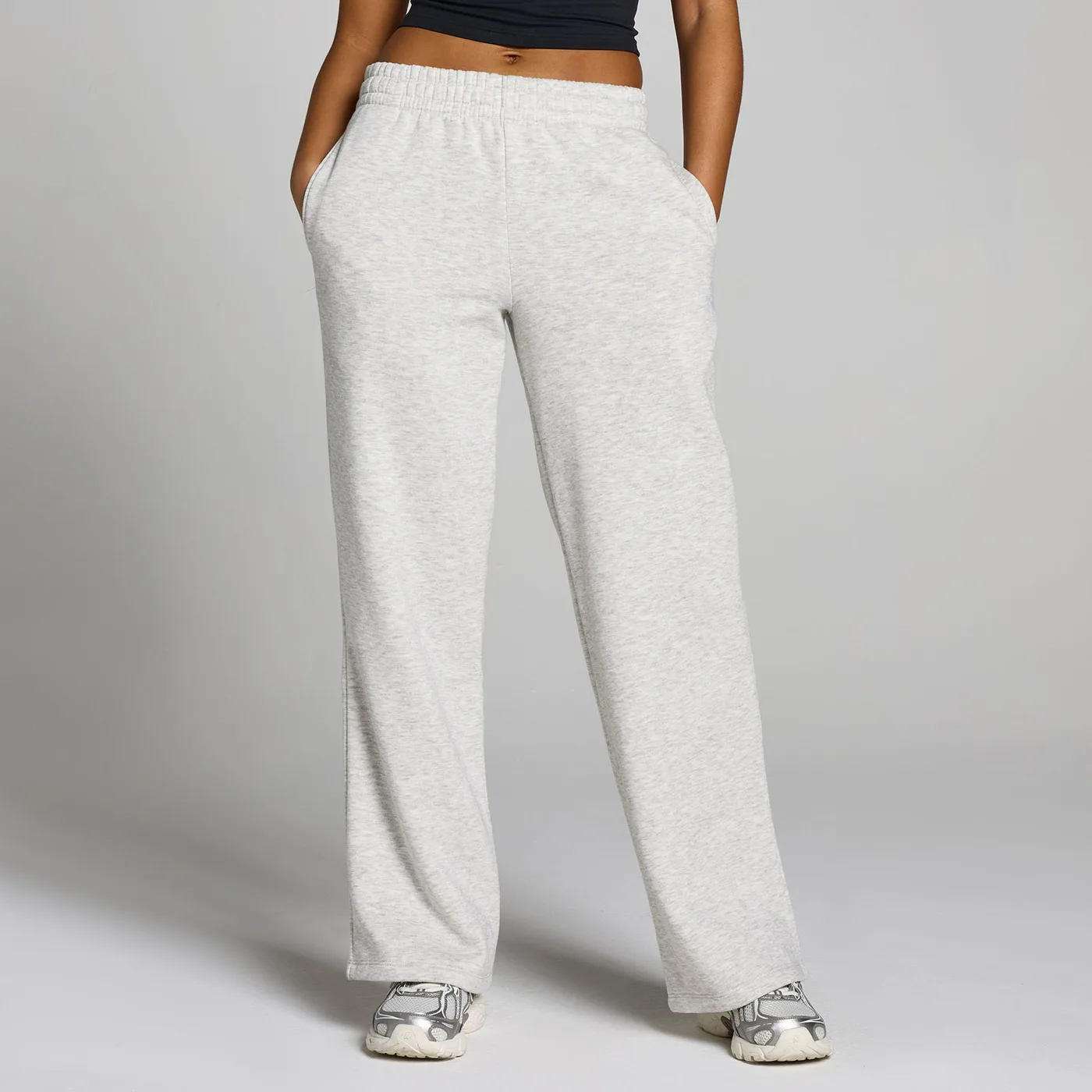 MP Damen Basics Gerade Jogginghose Hellgrau Meliert XXL
