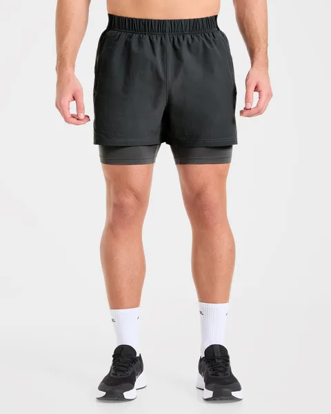 Signature 2 in 1 Shorts Charcoal
