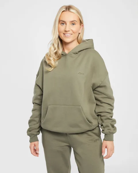 Premium Oversized Hoodie Dusky Olive