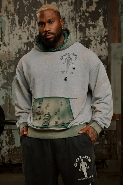 5168 Gold's Iron Legacy Distress Hoodies