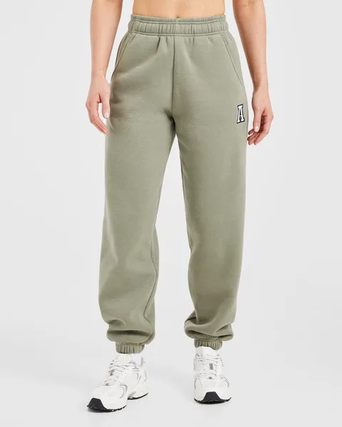 Varsity Embroidered Oversized Joggers