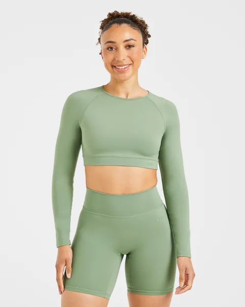 Staple Long Sleeve Crop Top
