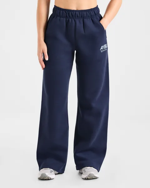 AYBL Sports Club Oversized Straight Leg Joggers Navy/Blauw