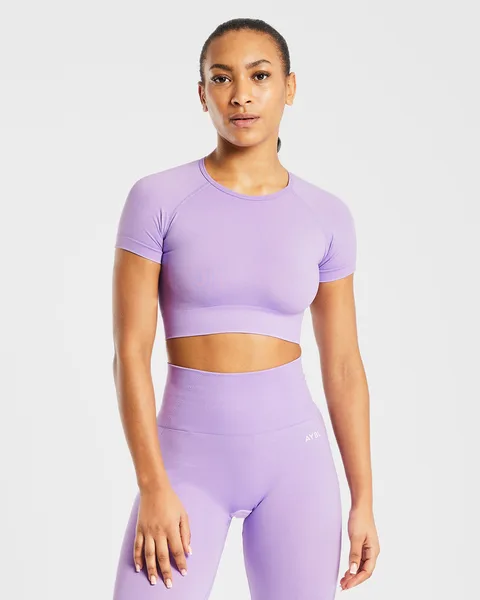 Empower Seamless Crop Top – Purple