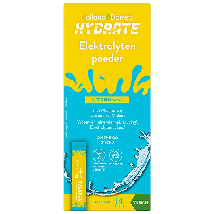 Hydrate Elektrolytenpoeder Citroensmaak 14 sticks