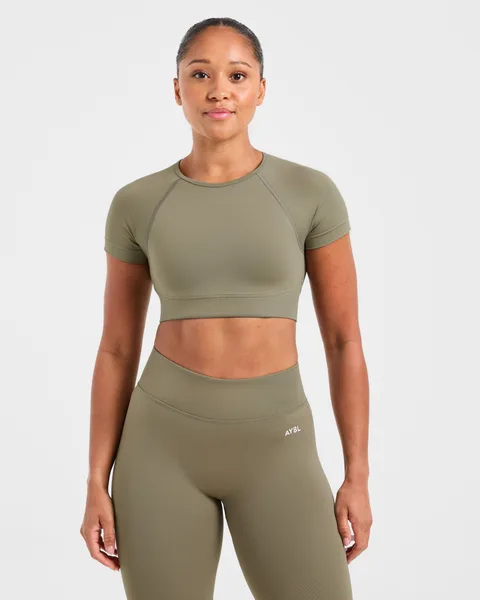 Adapt Seamless Crop Top – Muted