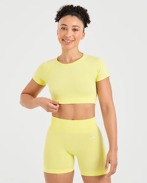 Adapt Seamless Crop Top Spring Geel