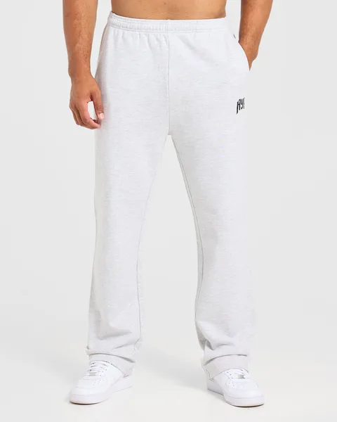 Heavy Lifting Gothic Oversized Straight Leg Joggers – Grey Marl