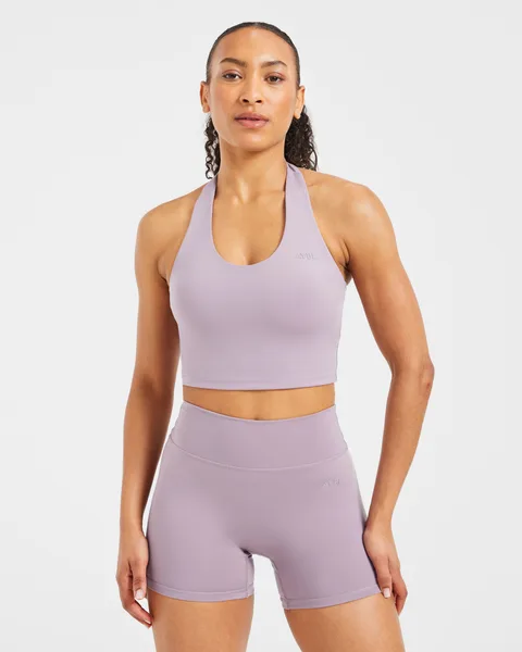Staple Halterneck Crop Top Mauve