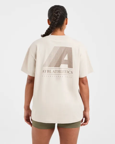 Retro Athletics Oversized T Shirt Zand