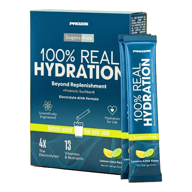100% Real Hydration: Elektrolytenpoeder 8 sticks