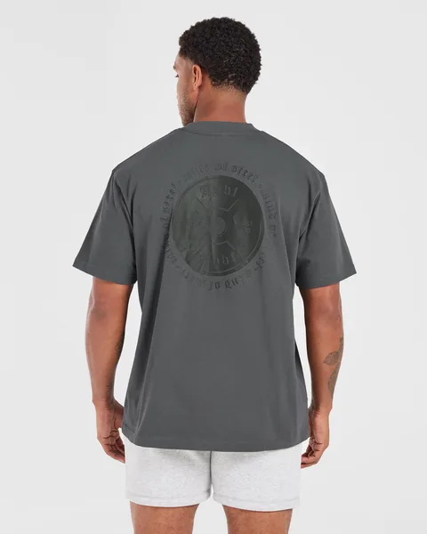 Mind of Steel Oversized T Shirt Charcoal