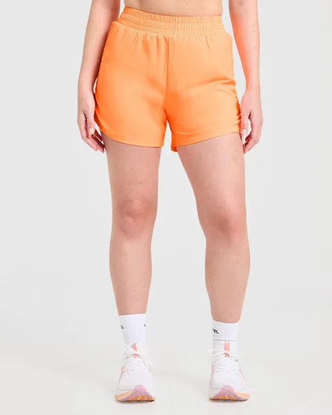 Run Ruched Shorts Vibrant Apricot