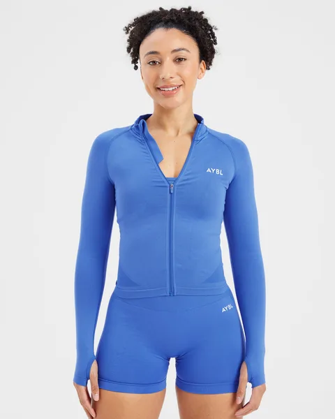 Empower Seamless Full Zip Jacket Cobalt