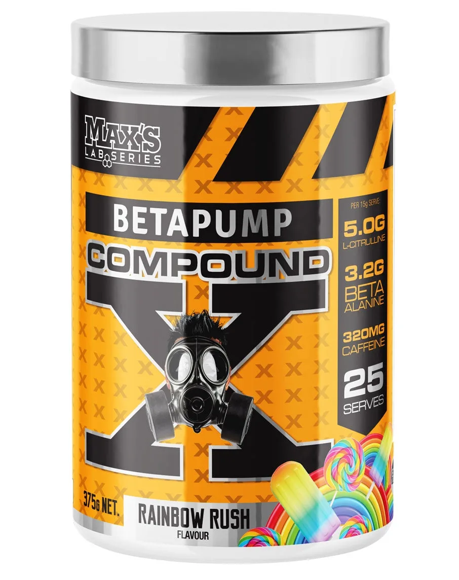 Max’s Betapump Compound X Pre-Workout Rainbow Rush