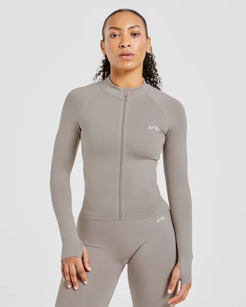 Empower Seamless Full Zip Jacket Taupe