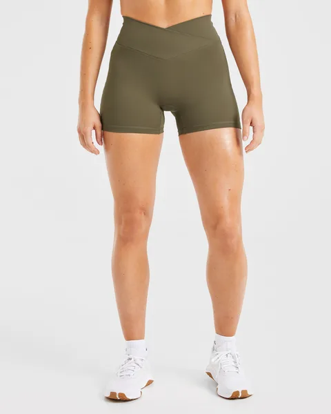 Sculpt Wrap Shorts Deep Khaki