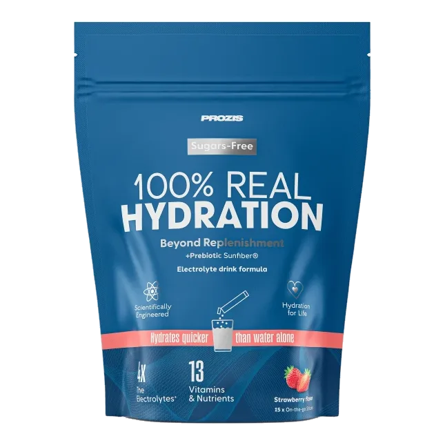 100% Real Hydration: Elektrolytenpoeder 8 sticks