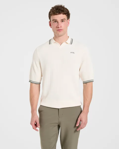 Classic Knitted Polo – Off