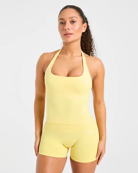 Enhance Seamless Halterneck Top Bright Geel