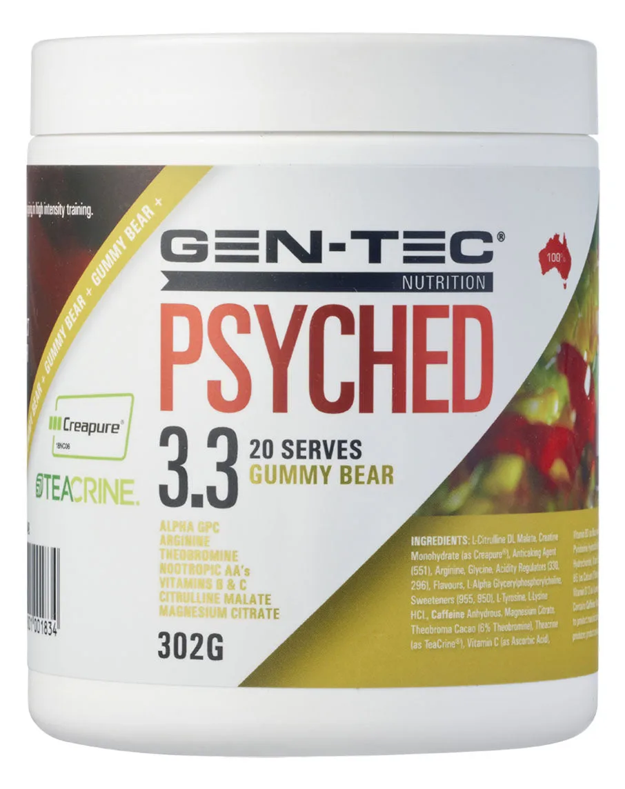 Psyched 3.3 Pre-Workout Gummy Bear 20 Serves