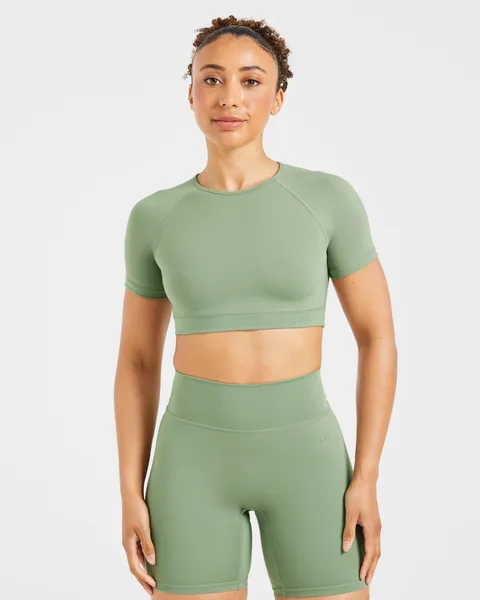 Staple Crop Top Olive