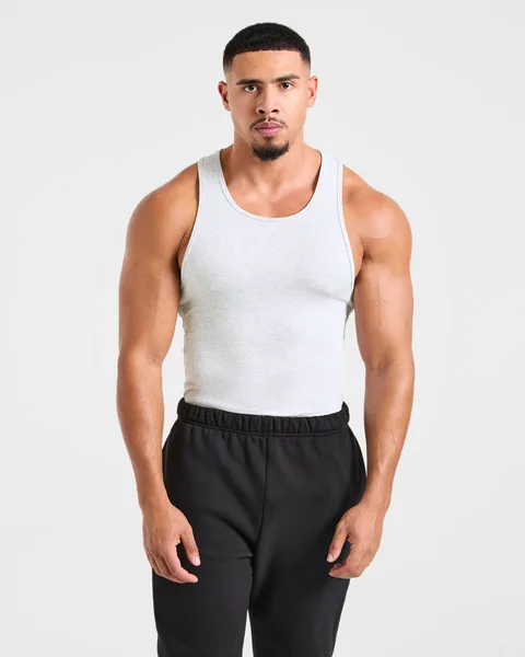 Muscle Ribbed Tank Licht