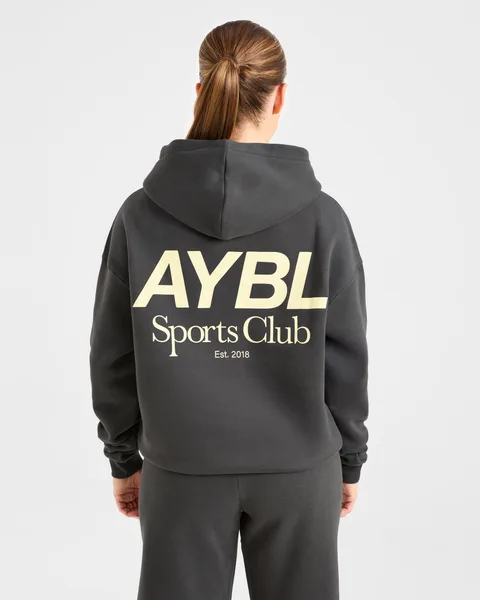 AYBL Sports Club Oversized Hoodie Charcoal/Geel