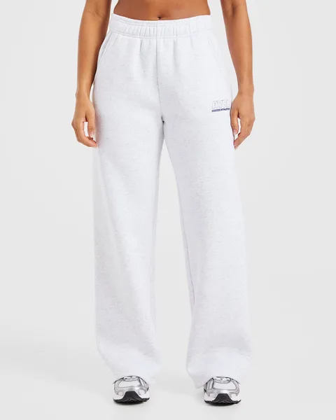 Athletics Track Straight Leg Joggers Heather Grey/Navy