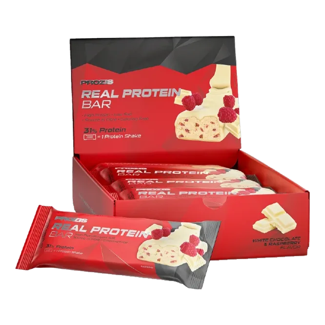 Real Barrita proteica Chocolate blanco frambuesas x 8