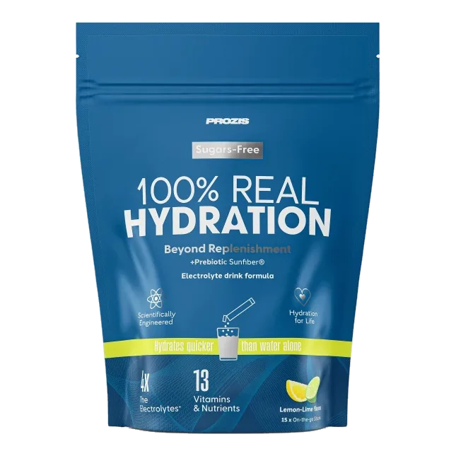 100% Real Hydration: Elektrolytenpoeder 8 sticks